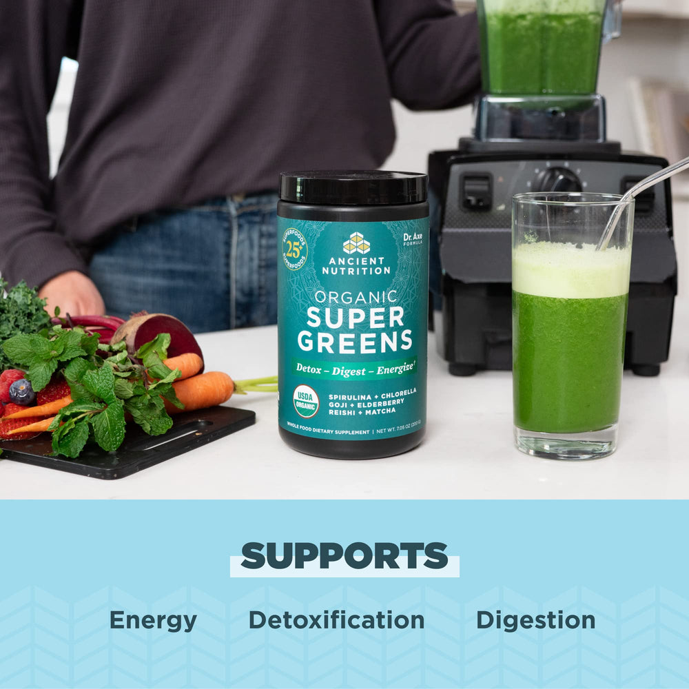 Organic Super Greens powder packaging