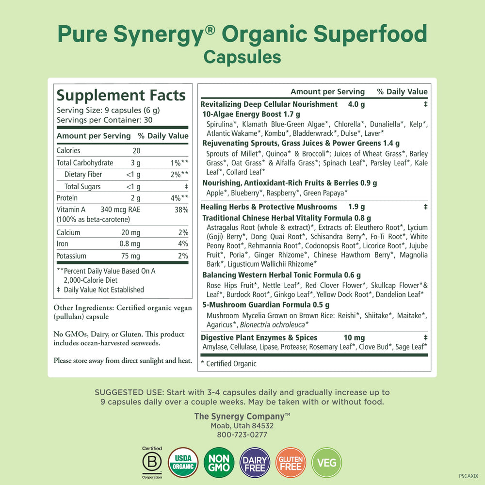 Assorted greens, sprouts, and organic superfoods from the blend