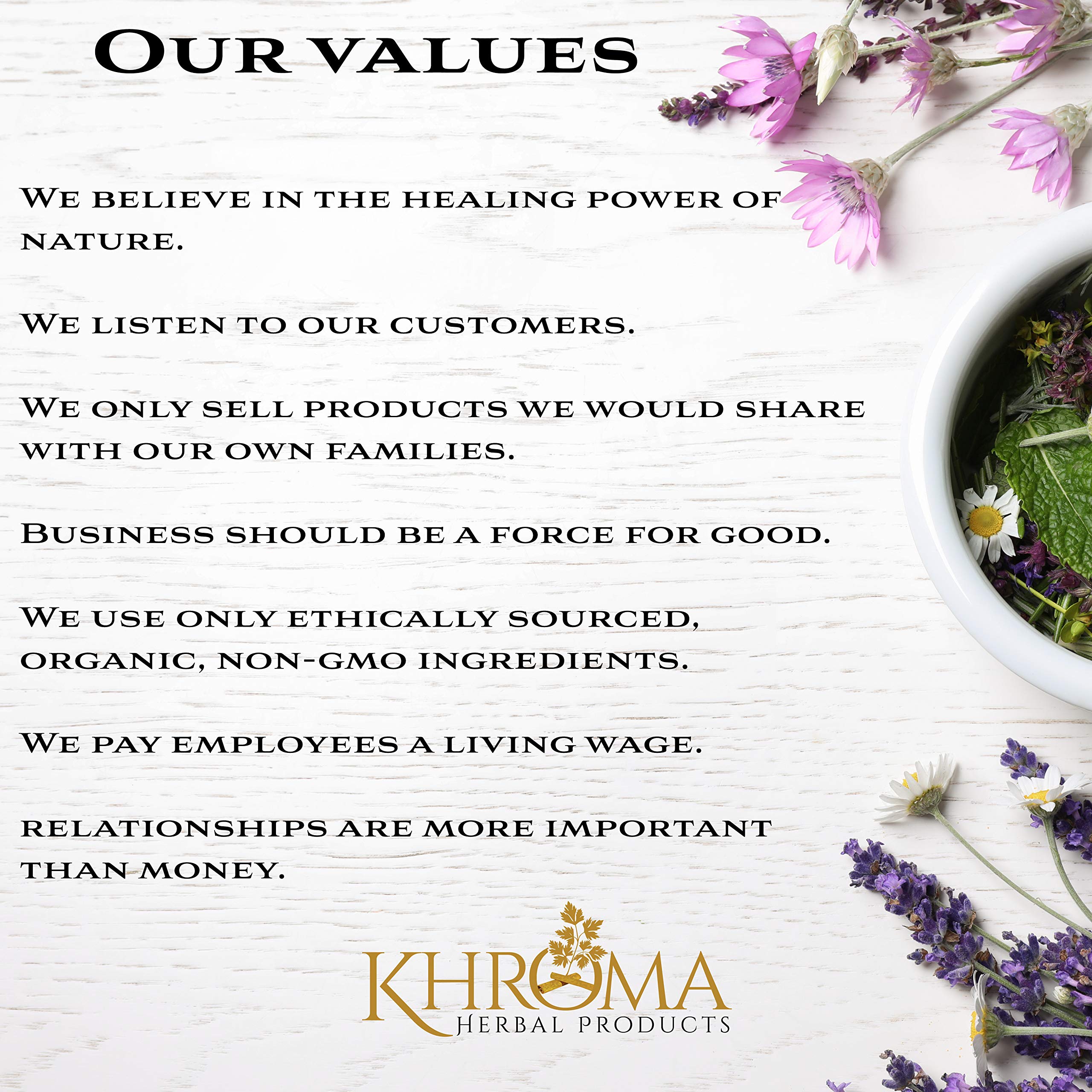 Product label and packaging of Khroma Herbs Organic Trace Minerals