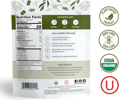 Organic Traditions Amla Berry Powder label with product details