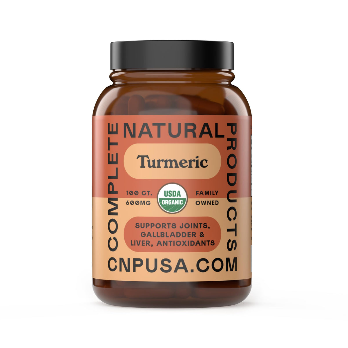 Organic Turmeric Capsules bottle label