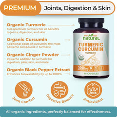 Close-up of turmeric curcumin capsules with ginger and black pepper