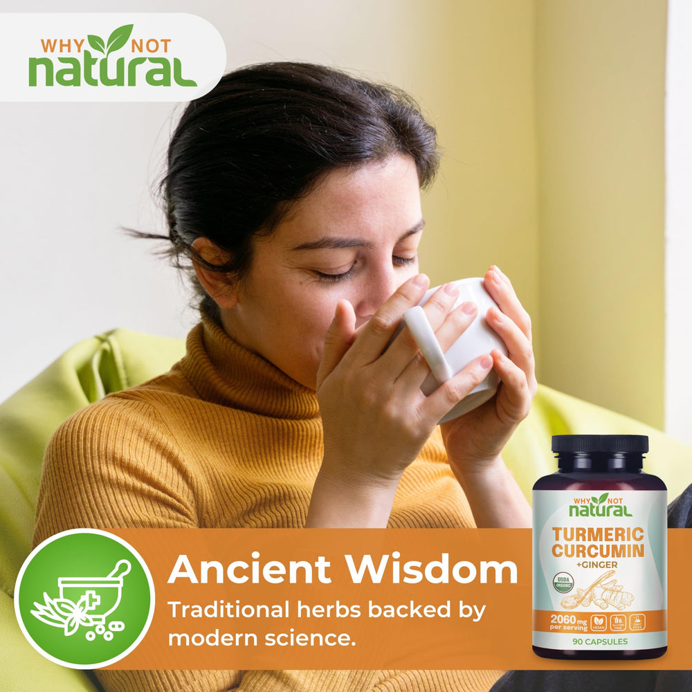 Vegan, GMO-free organic turmeric supplement capsules