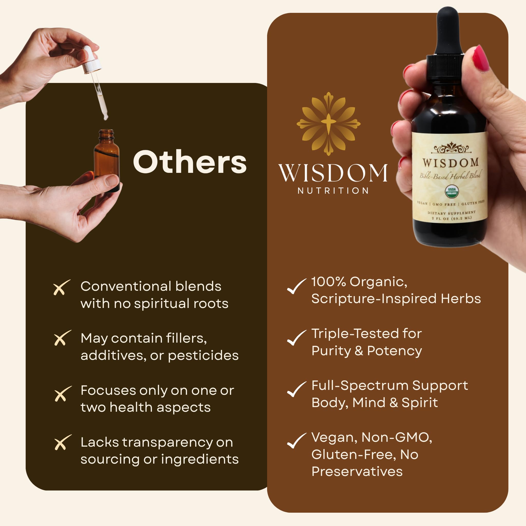 Non-GMO vegan tonic bottle ready for use