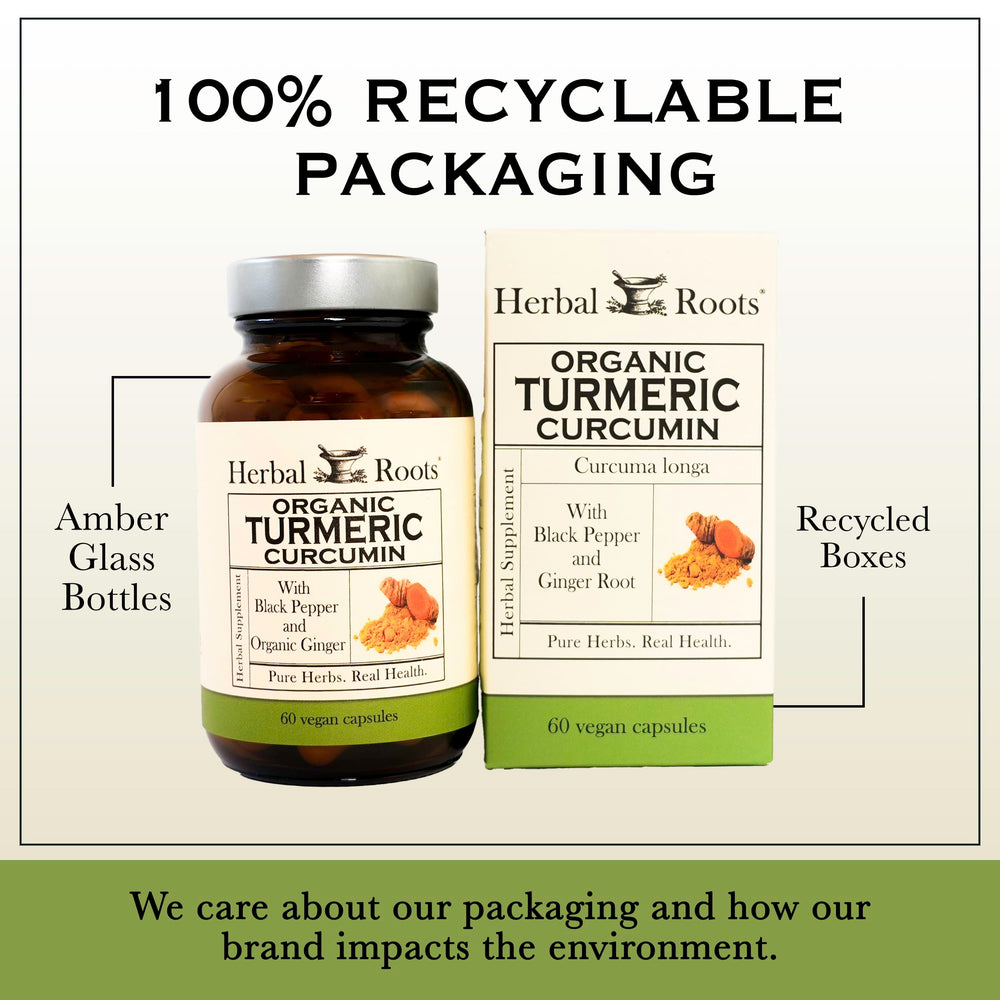Organic turmeric, ginger and 95% standardized curcumin ingredients