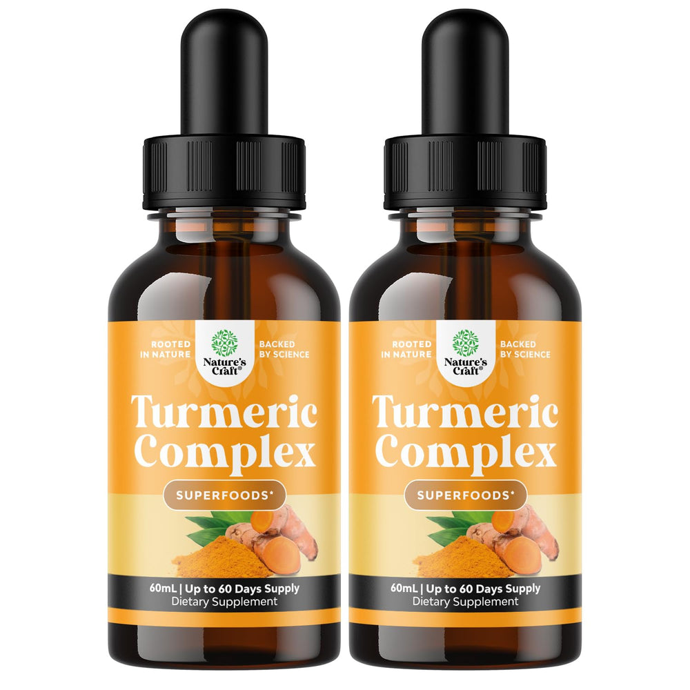 Organic turmeric liquid drops bottle with dropper