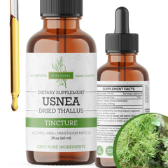 Organic Usnea Liquid Drops bottle with dropper