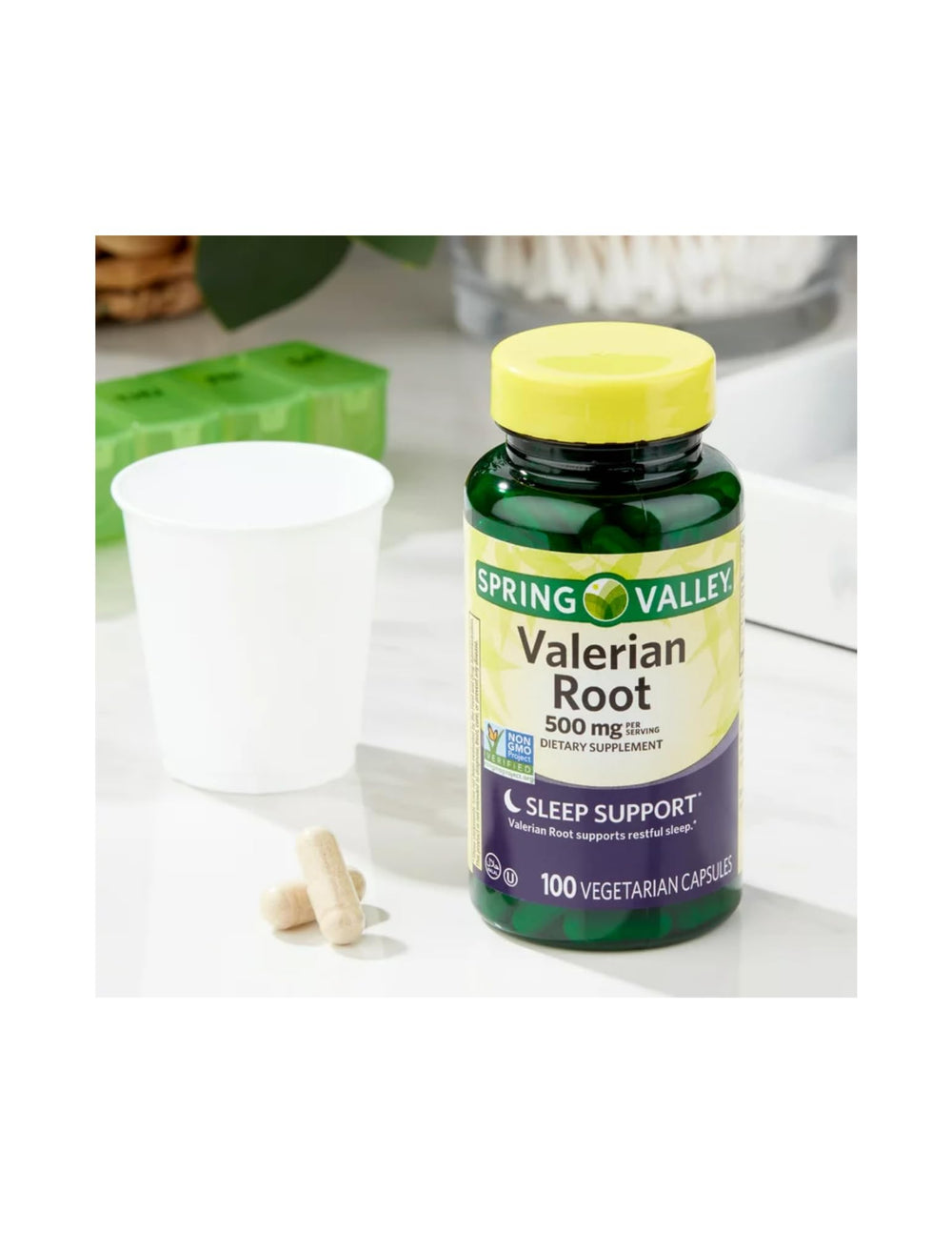 Organic valerian root capsules labeling
