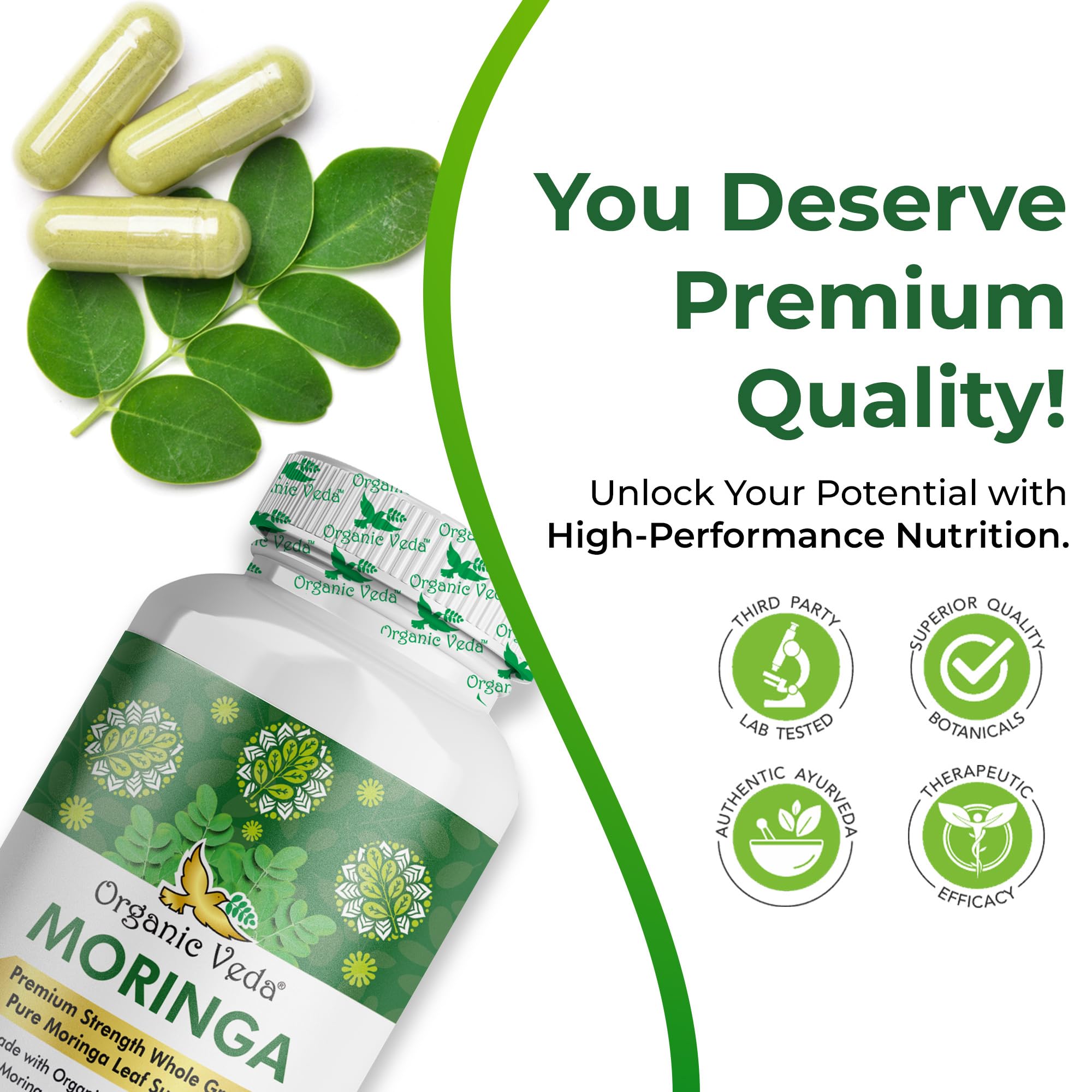 Green capsules with packaging background
