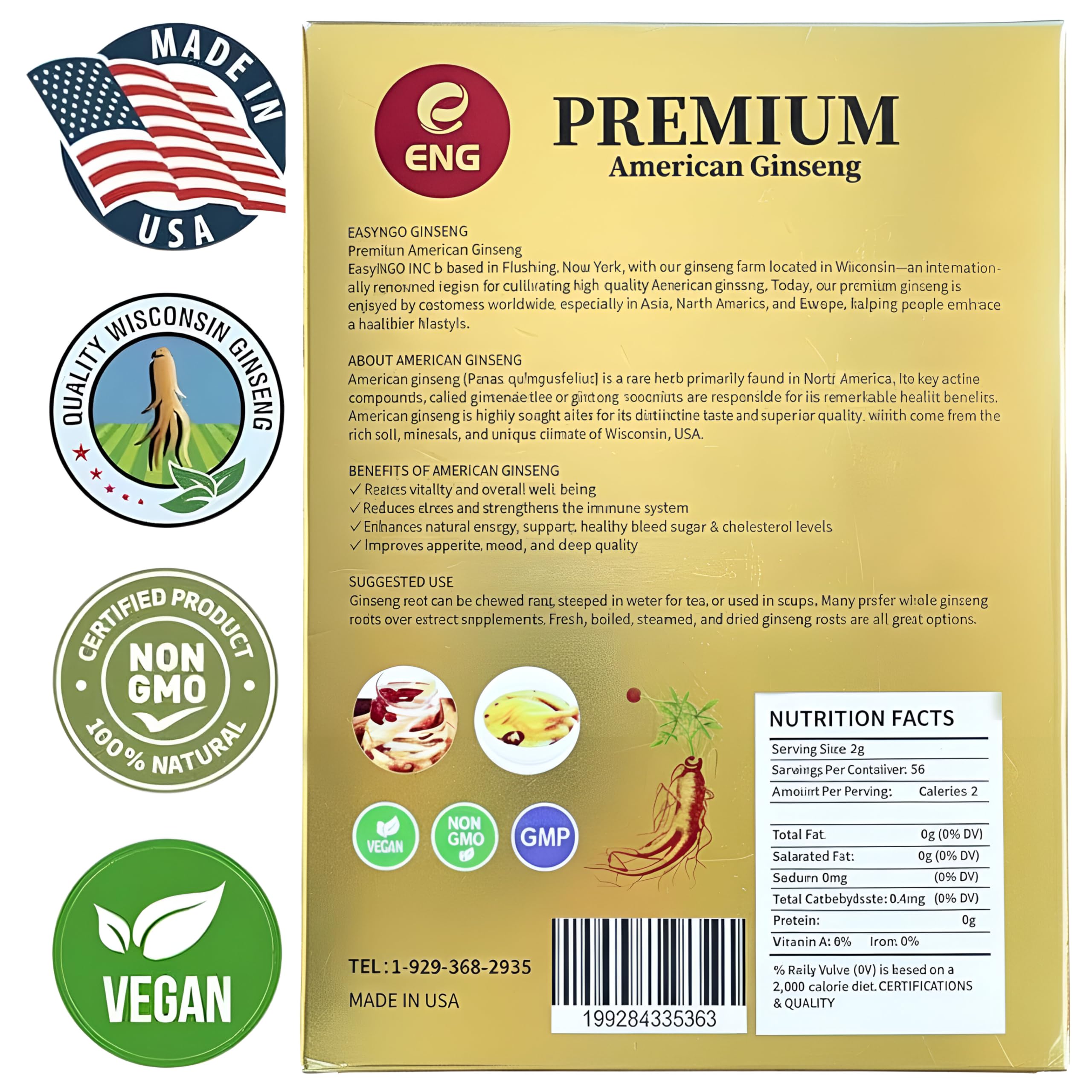 Organic Wisconsin ginseng slices ideal for immunity and energy