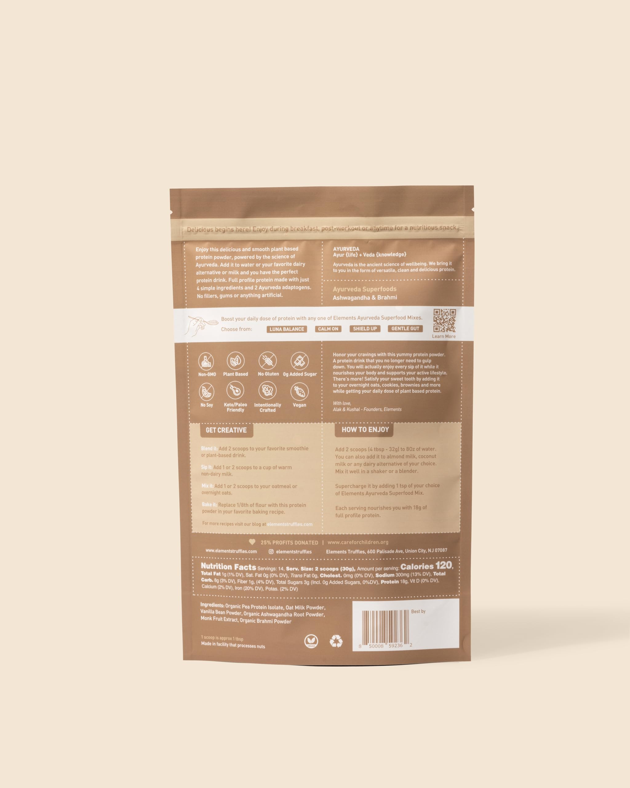 Organic yellow pea protein powder and vanilla bean powder close-up
