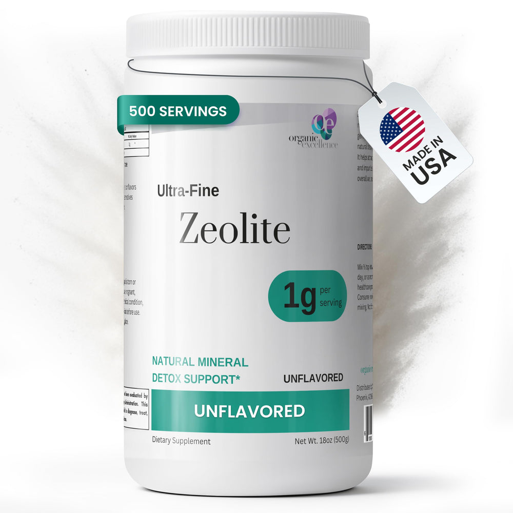 Packaging for Organic Zeolite Clinoptilolite Powder with 500 servings