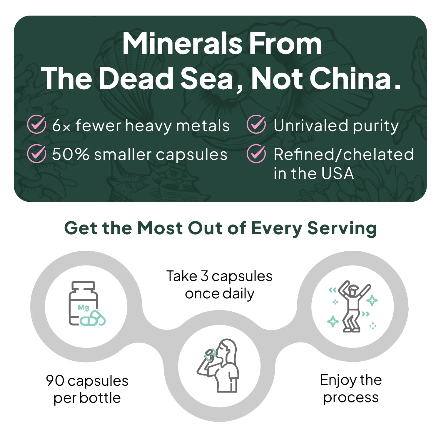 Organics Ocean capsules being poured from bottle for easy daily use