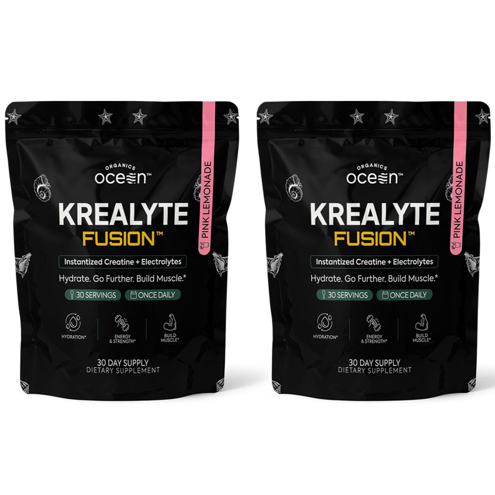 Organics Ocean Krealyte Fusion container with Pink Lemonade flavor, 60 servings