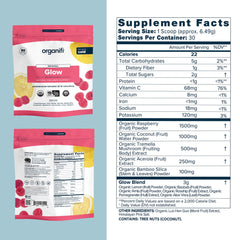 Scooping Glow powder into a glass of water