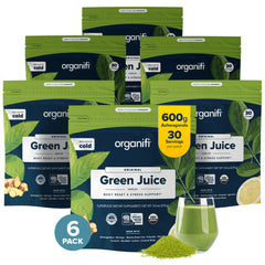 Organifi Green Juice bottle showing 180-day supply