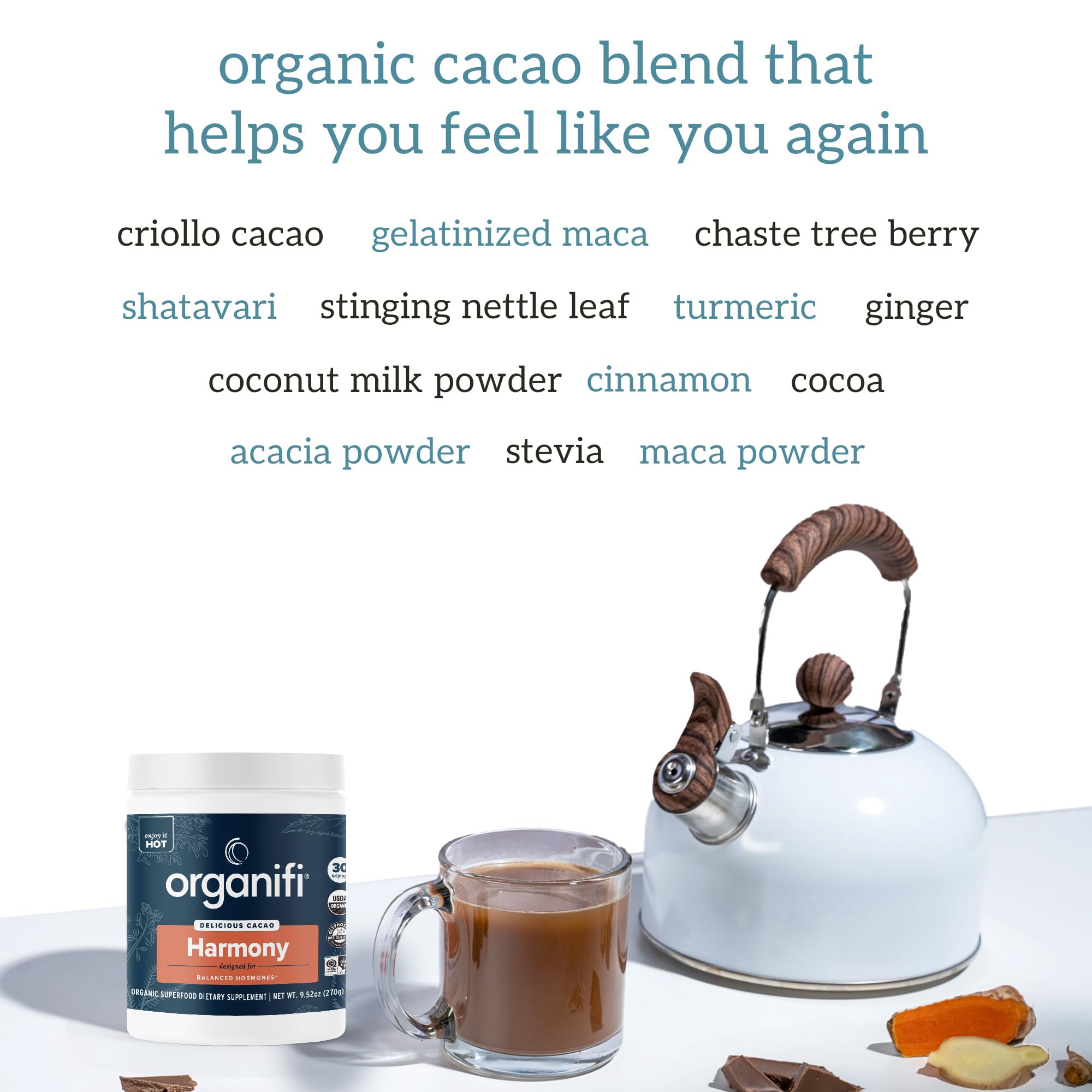Coconut milk ingredient visual for Organifi Harmony