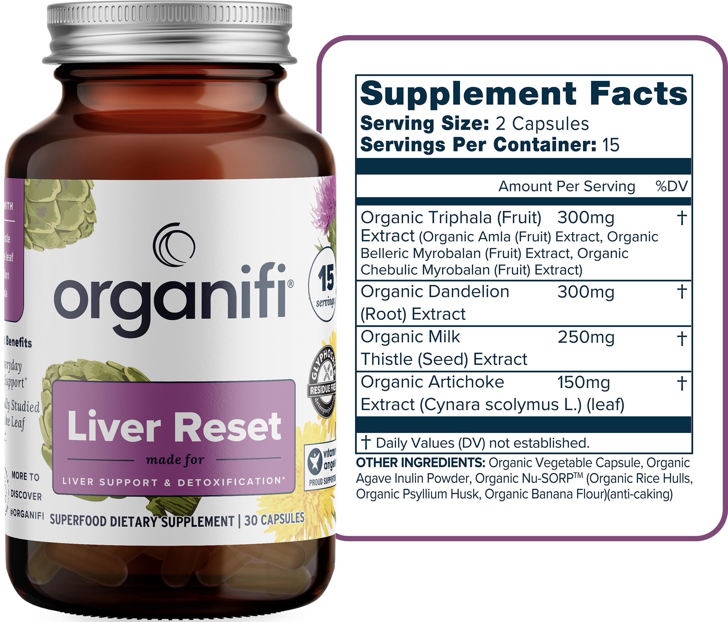 Graphic illustrating liver detox support for Organifi Liver Reset