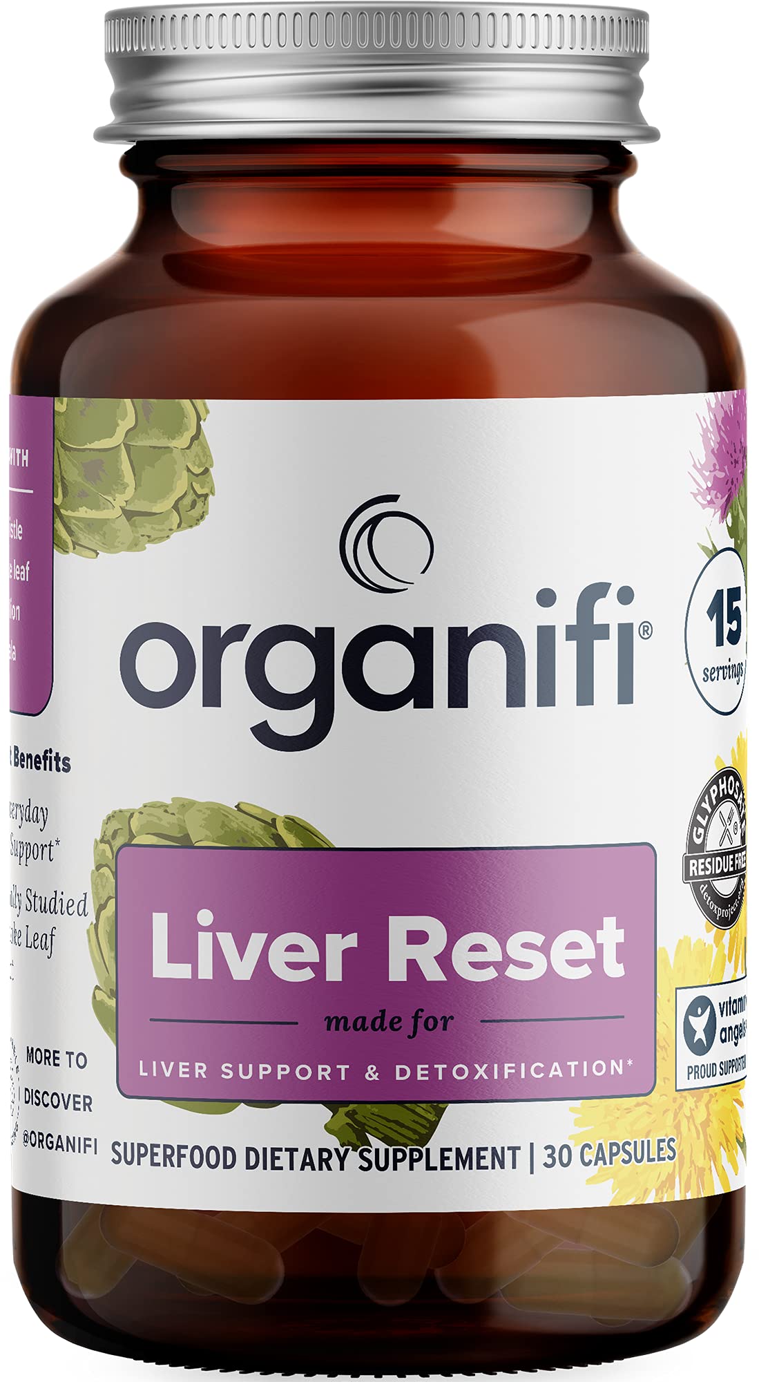 Organifi Liver Reset bottle with capsules