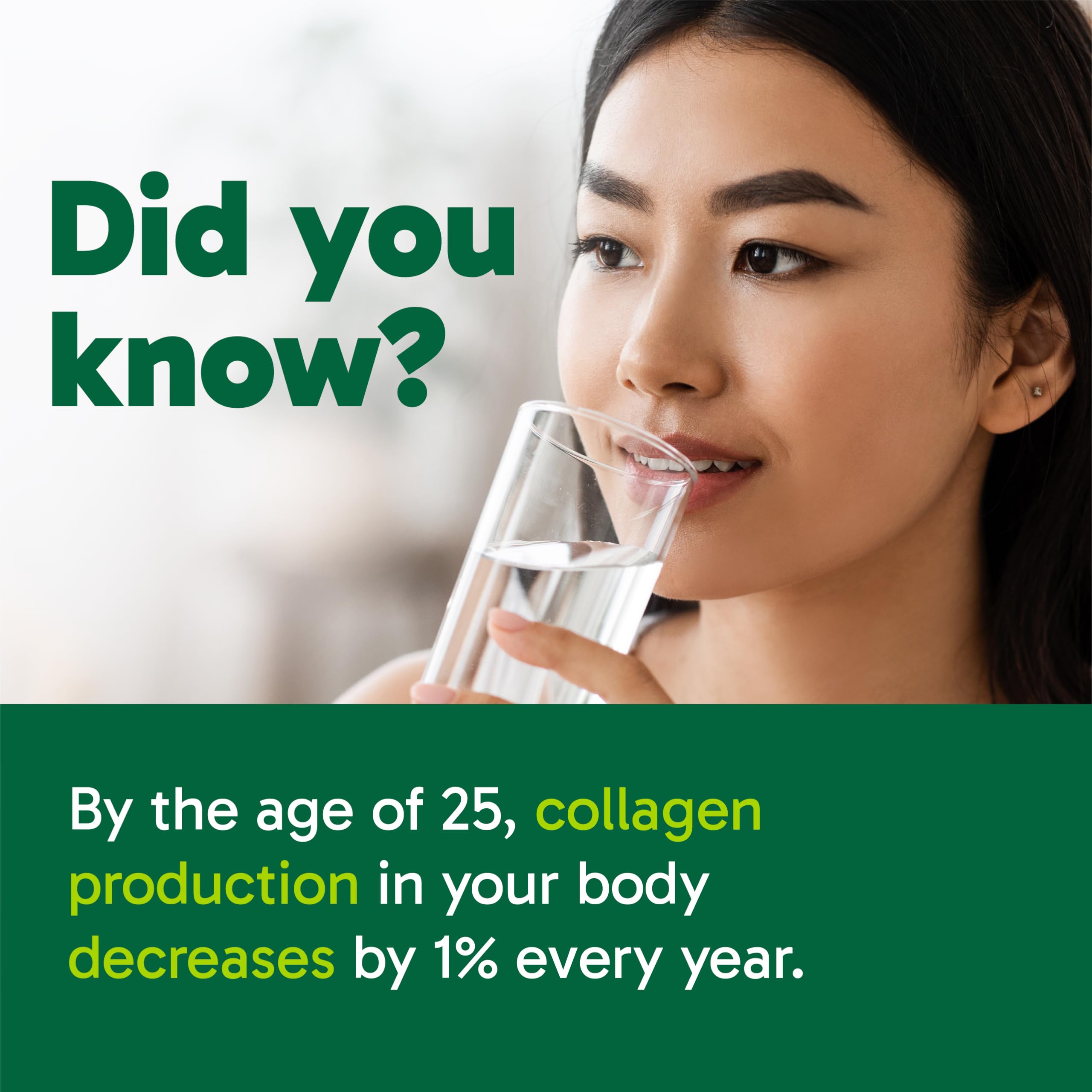 Nutritional information panel for ORGANIKA Collagen Enhanced 250 g