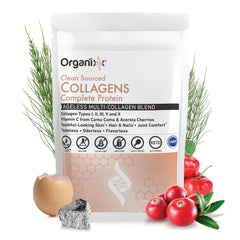 Bottle of Organixx Collagen Peptides Powder with Vitamin C, unflavored, 30 servings