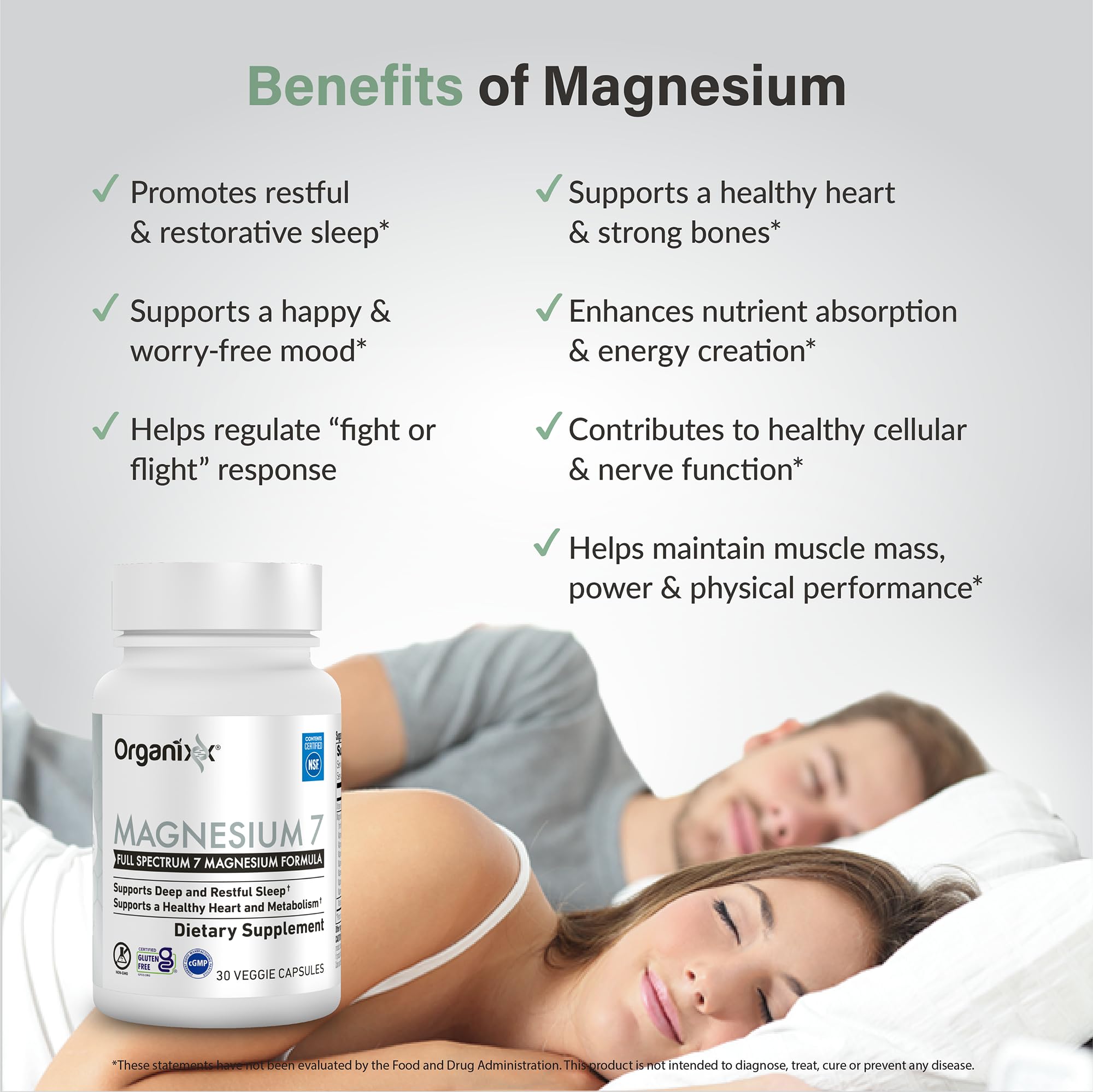 Vegan and gluten-free packaging for Organixx Magnesium Glycinate