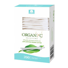 Organyc 200-count box of swabs in white packaging