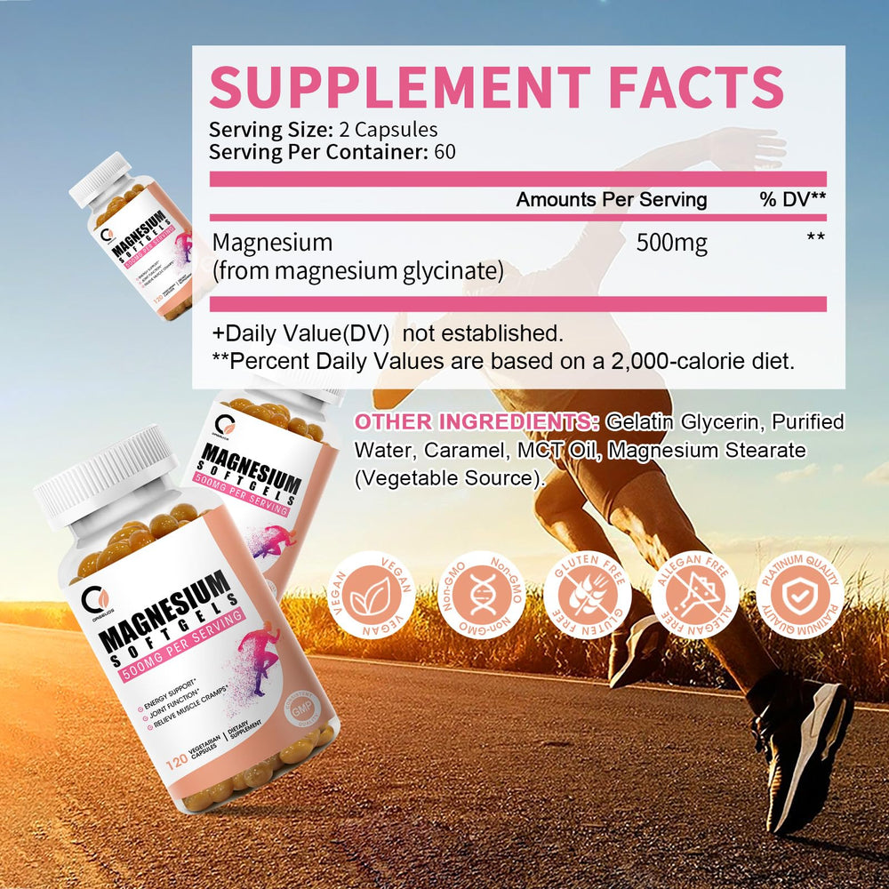 Easy-to-swallow magnesium glycinate softgels