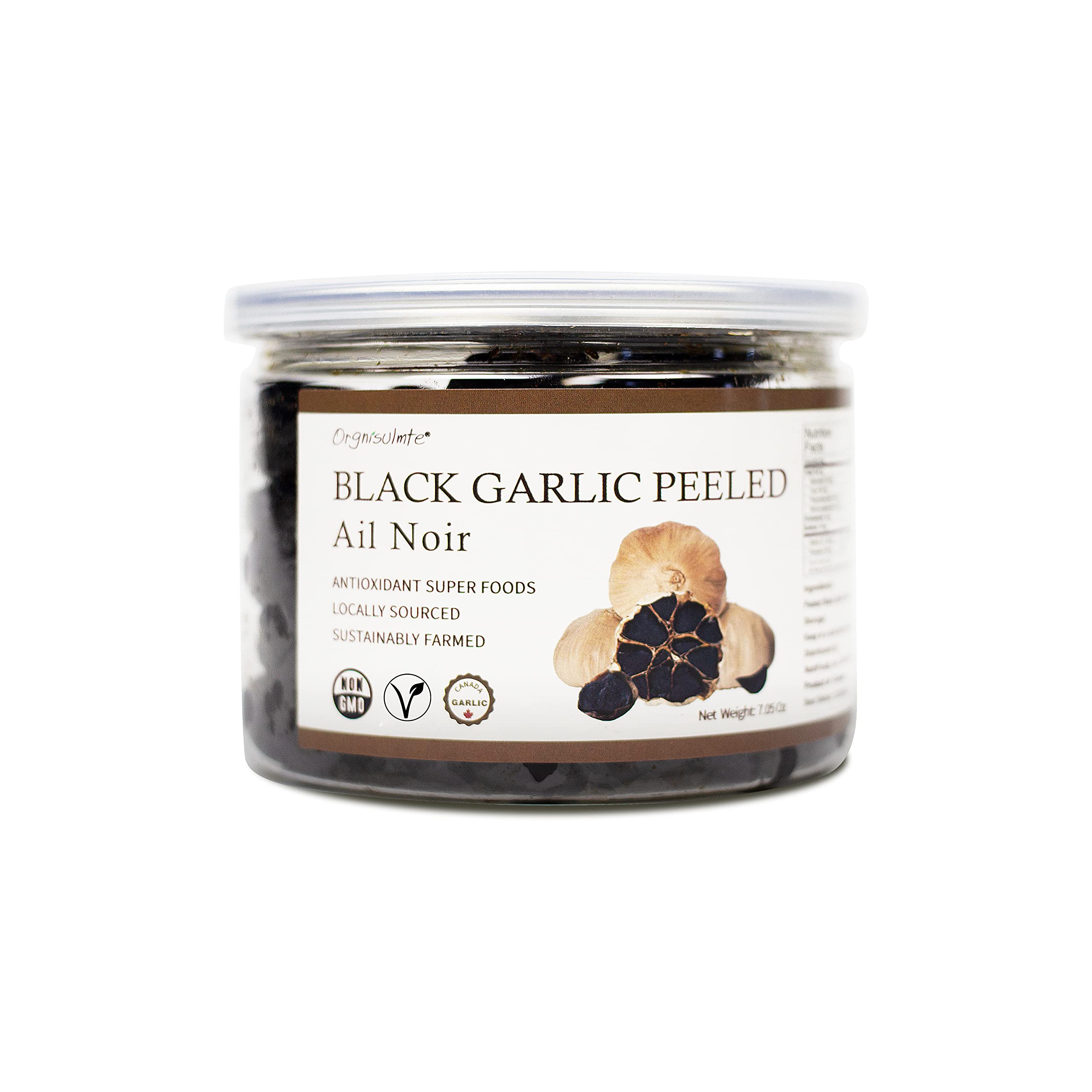 Peeled black garlic from Canada during fermentation process