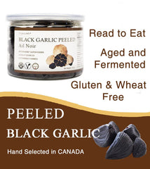 Ready-to-eat peeled black garlic cloves in 7.05 oz package