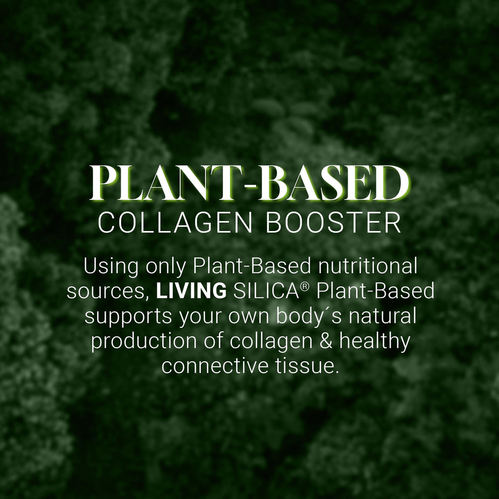 Graphic showing glow for skin, stronger hair and nails with Orgono Living Silica