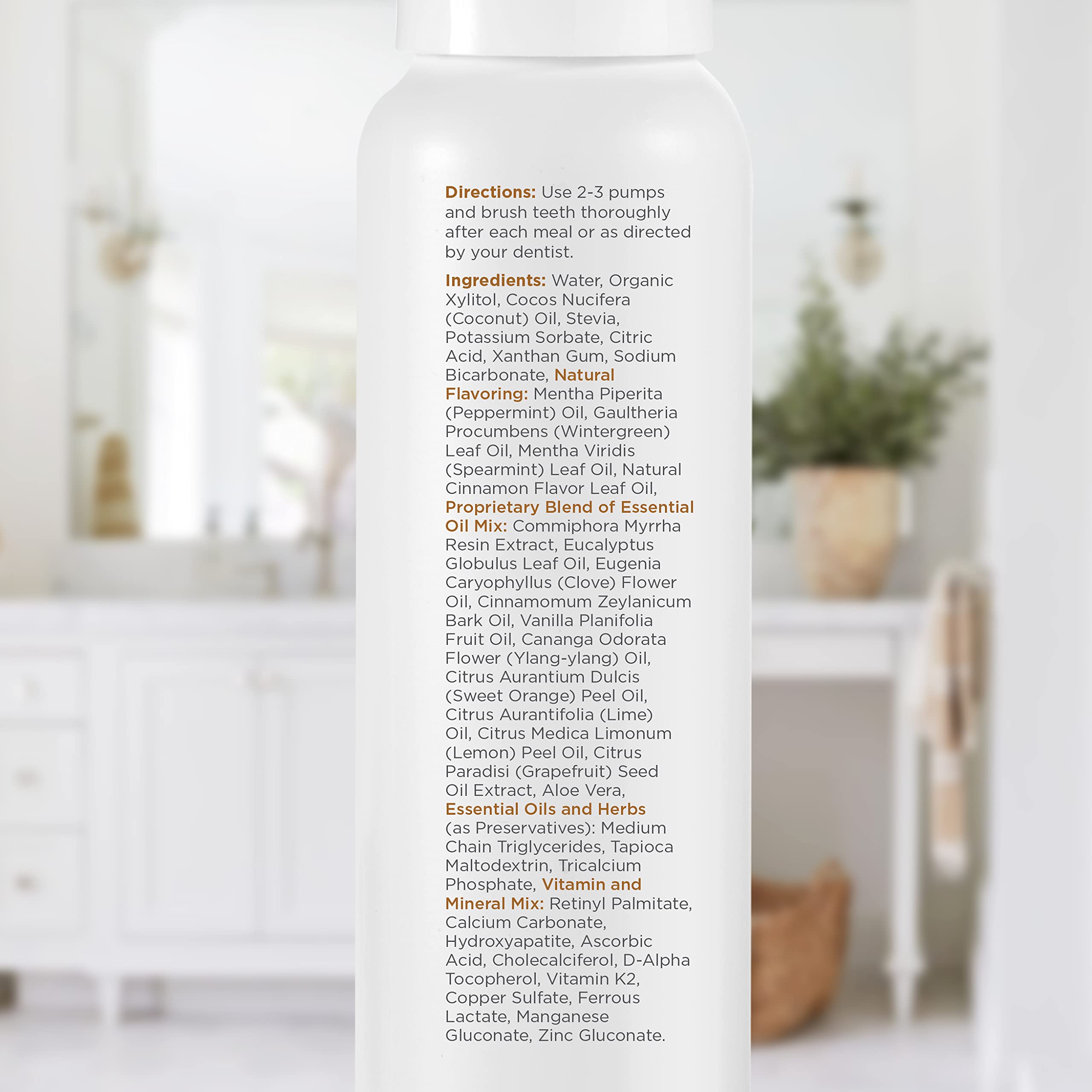 No fluoride and no alcohol in ORL natural mouthwash with plant-based ingredients