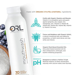 ORL mouthwash with a 7.0 pH formula for balanced oral health