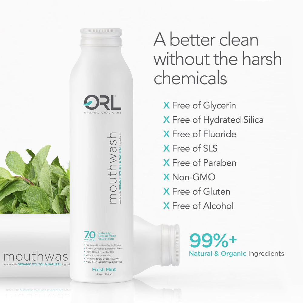 Organic xylitol ingredient used in ORL mouthwash.