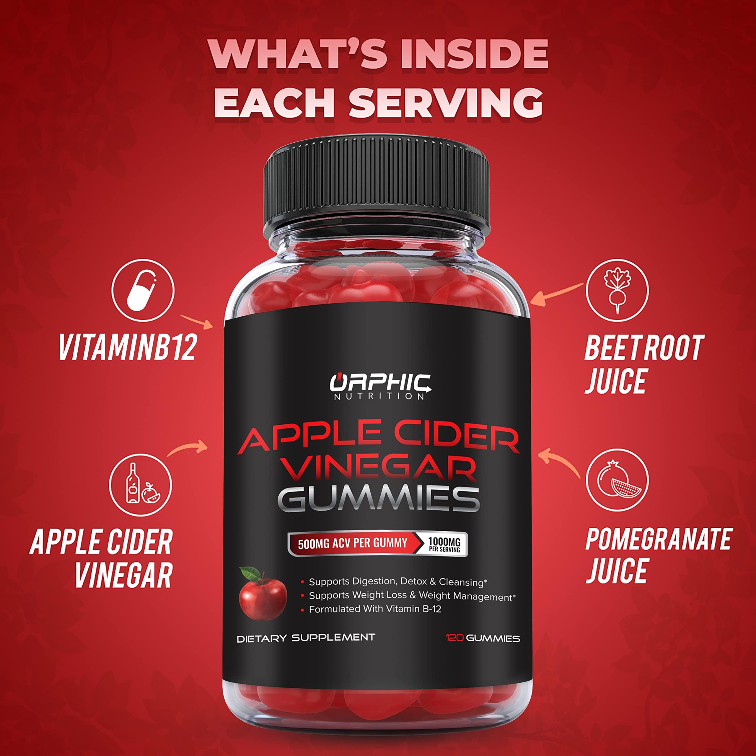 Bottle of Orphic Nutrition Apple Cider Vinegar Gummies