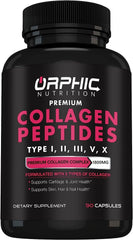 Orphic Nutrition Collagen Peptides Capsules bottle for Women, 90 capsules