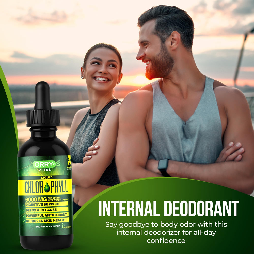 Detox and digestion concept with chlorophyll bottle