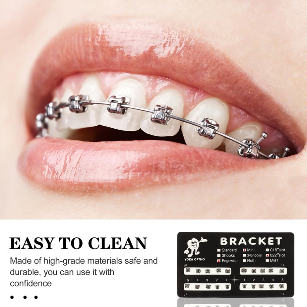 Side view of stainless steel orthodontic bracket