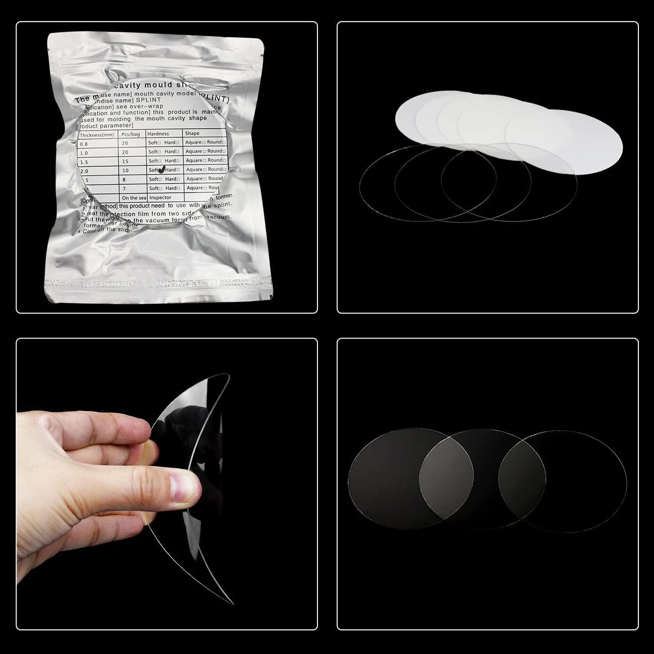 Round vacuum forming splint sheet in 1.0 mm thickness for dental lab