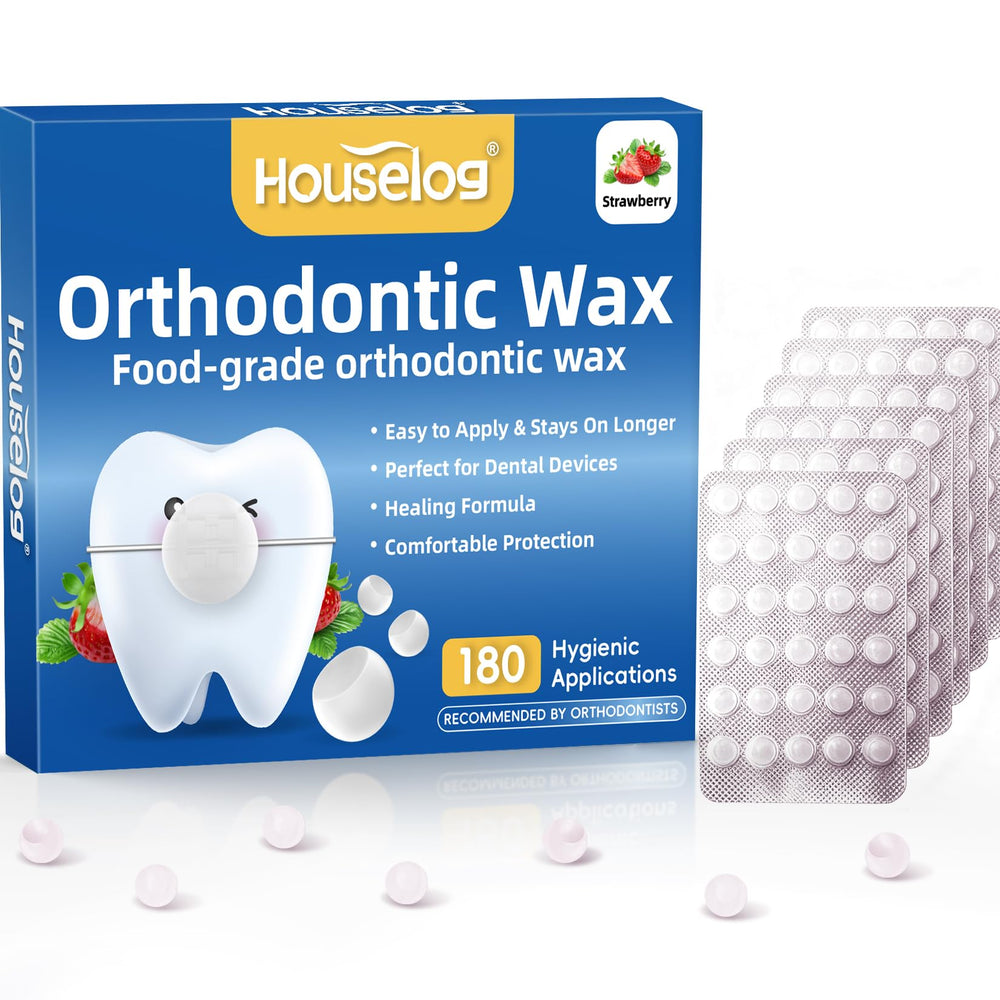 180 strawberry orthodontic wax dots in individual wrappers