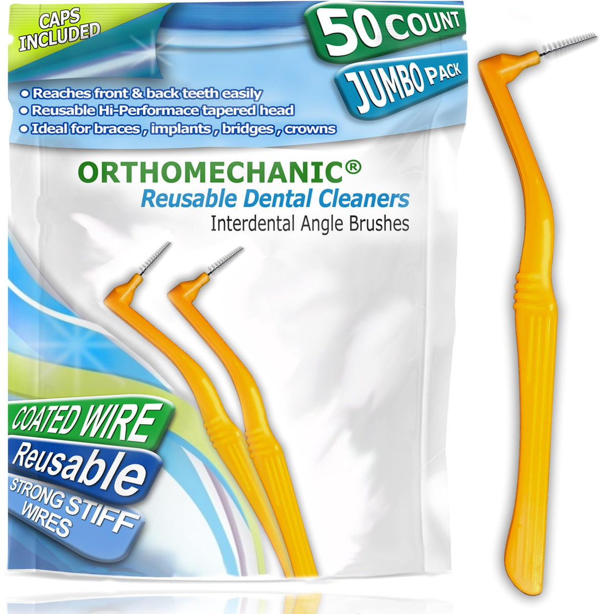 Orthomechanic interdental brush set - jumbo pack of 50