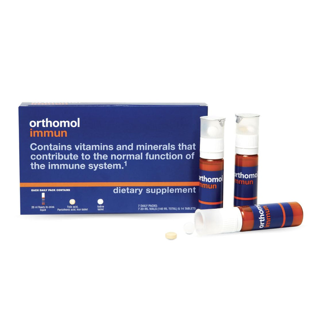 Orthomol Immun 7-day daily-pack box with drinkable vials