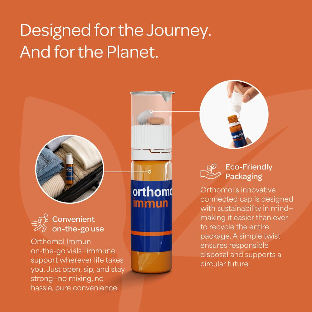 Lifestyle image showing use of Orthomol Immun Vial