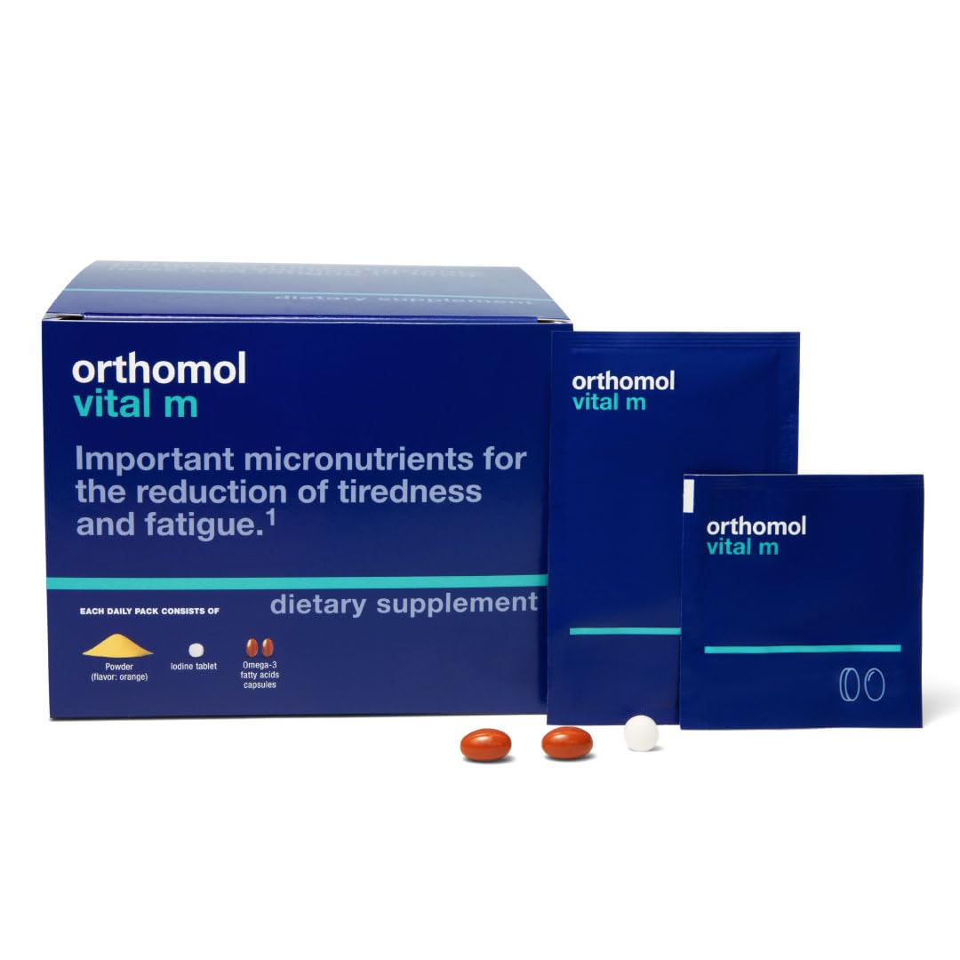 Orthomol Vital M Powder & Tablet Packet for Men – 30-Day Vitamin Supplement
