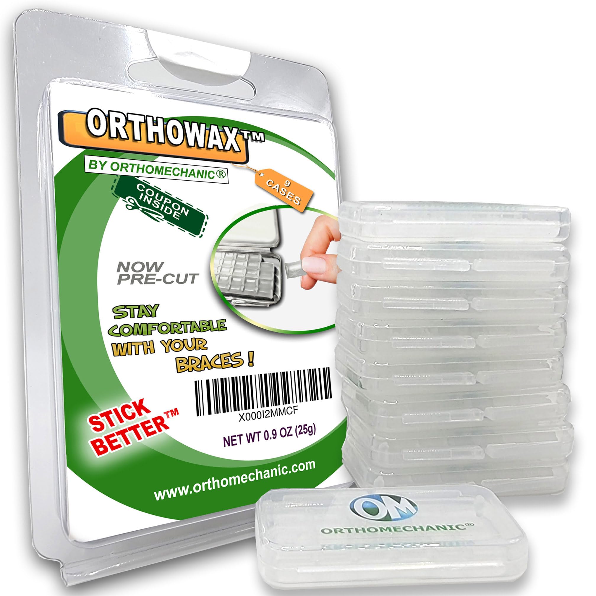 Orthowax pack of 9 in a clear case