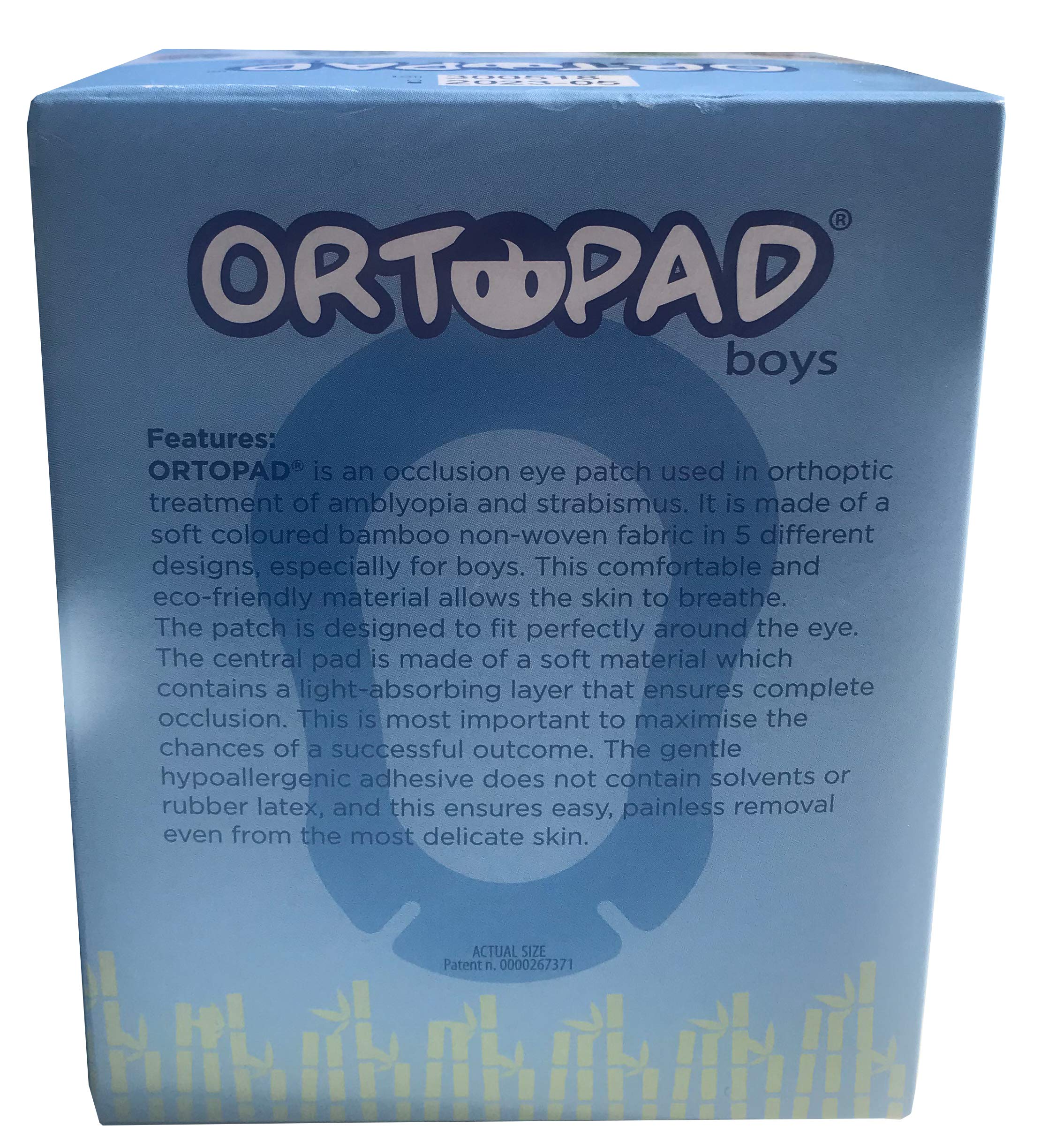 Ortopad Bamboo Boys Eye Patches Dirt Bikes design – medium size, 2-4 years