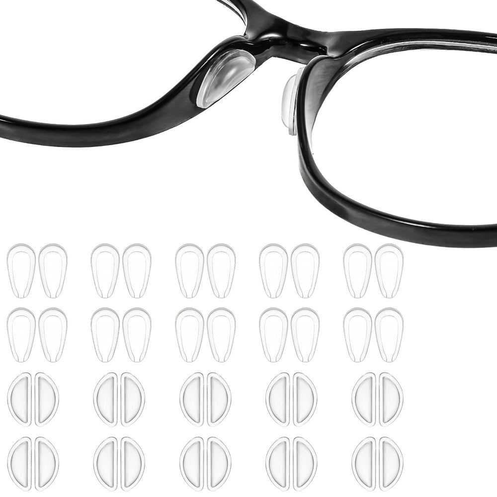 oruola 20 pairs clear silicone nose pads for glasses - anti-slip