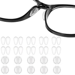 oruola 20 pairs clear silicone nose pads for glasses - anti-slip