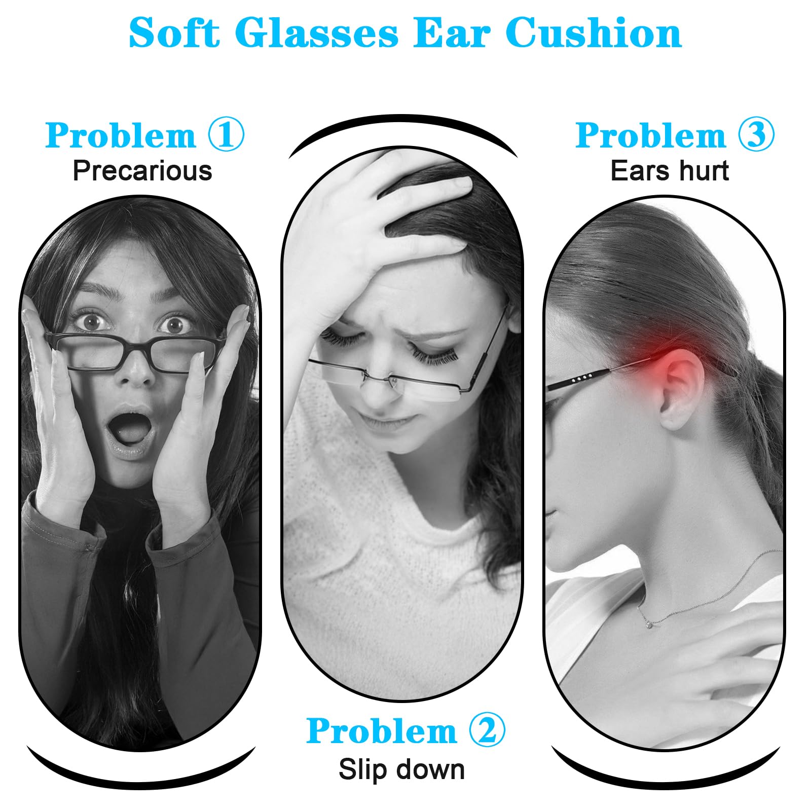 White self-adhesive nose pads for eyeglasses