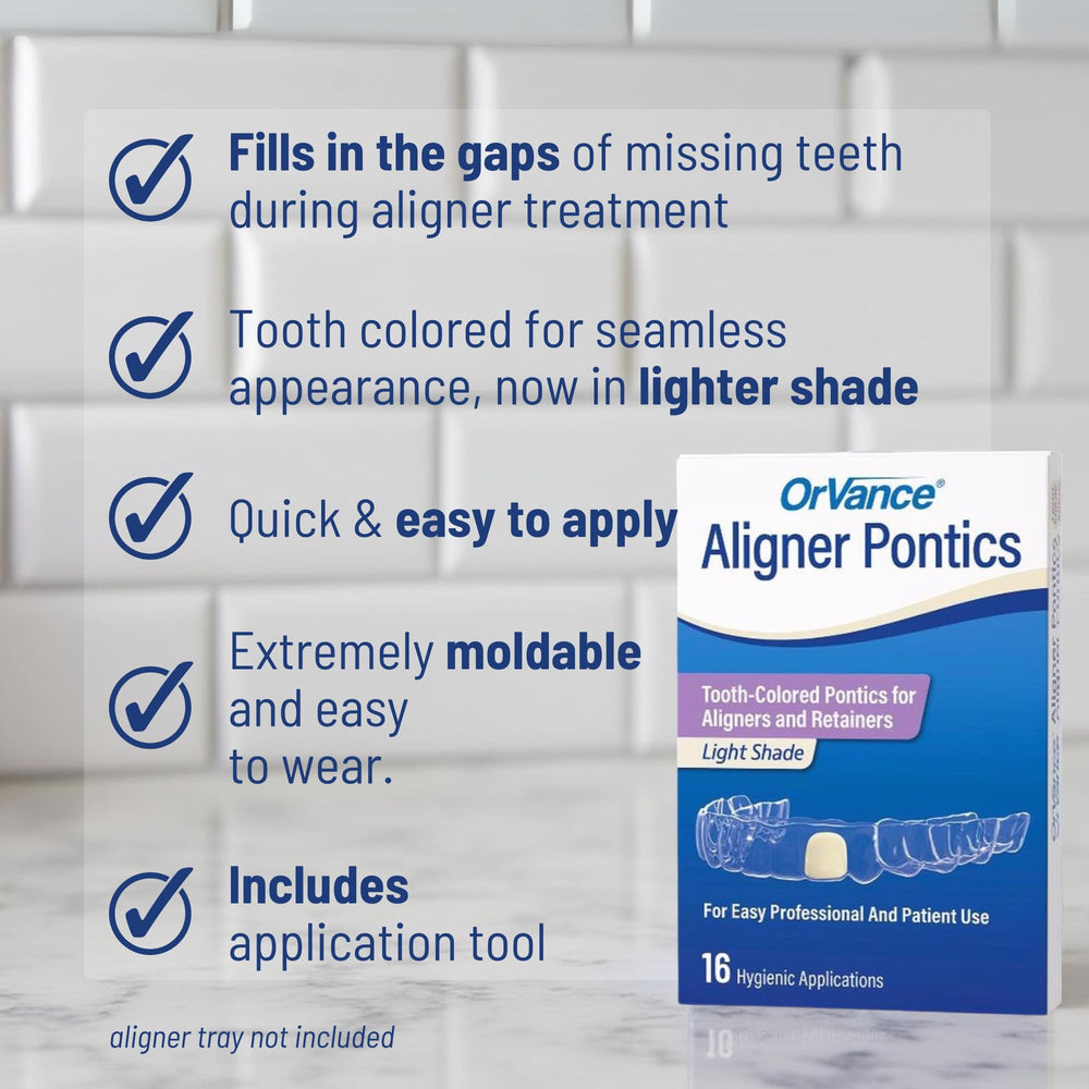 Clear aligner tray with pontics ready for wear